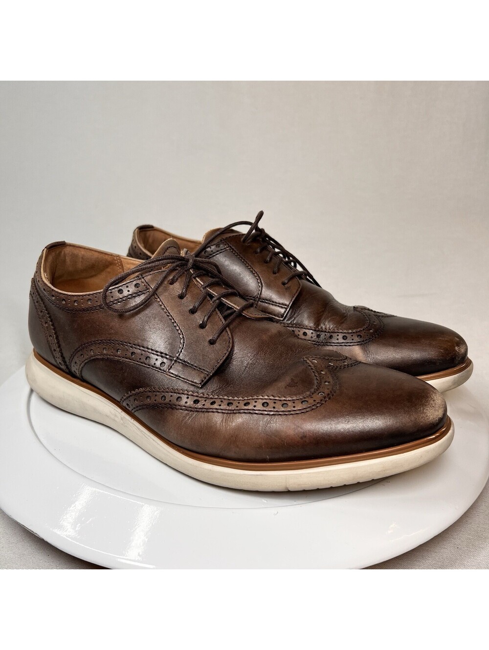 Florsheim Comfortech Dash Wingtip Leather Brogue Men’s Shoes Sz 12 -Needs Polish